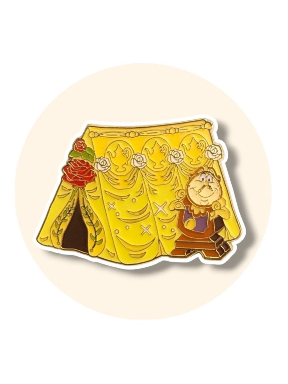Beauty and the Beast Disney Pin: Cogsworth Camping Tent